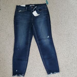 Flying Monkey Dark Blue Distressed Ankle Skinny Jeans
